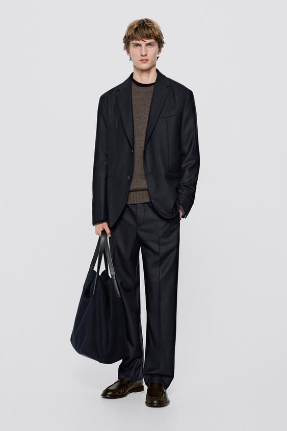 Zara Wool blend suit blazer - LIMITED EDITION - Navy blue - Image 0