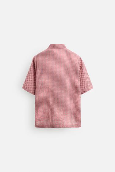 SEERSUCKER CHECK SHIRT - Pink by Zara - Image 8