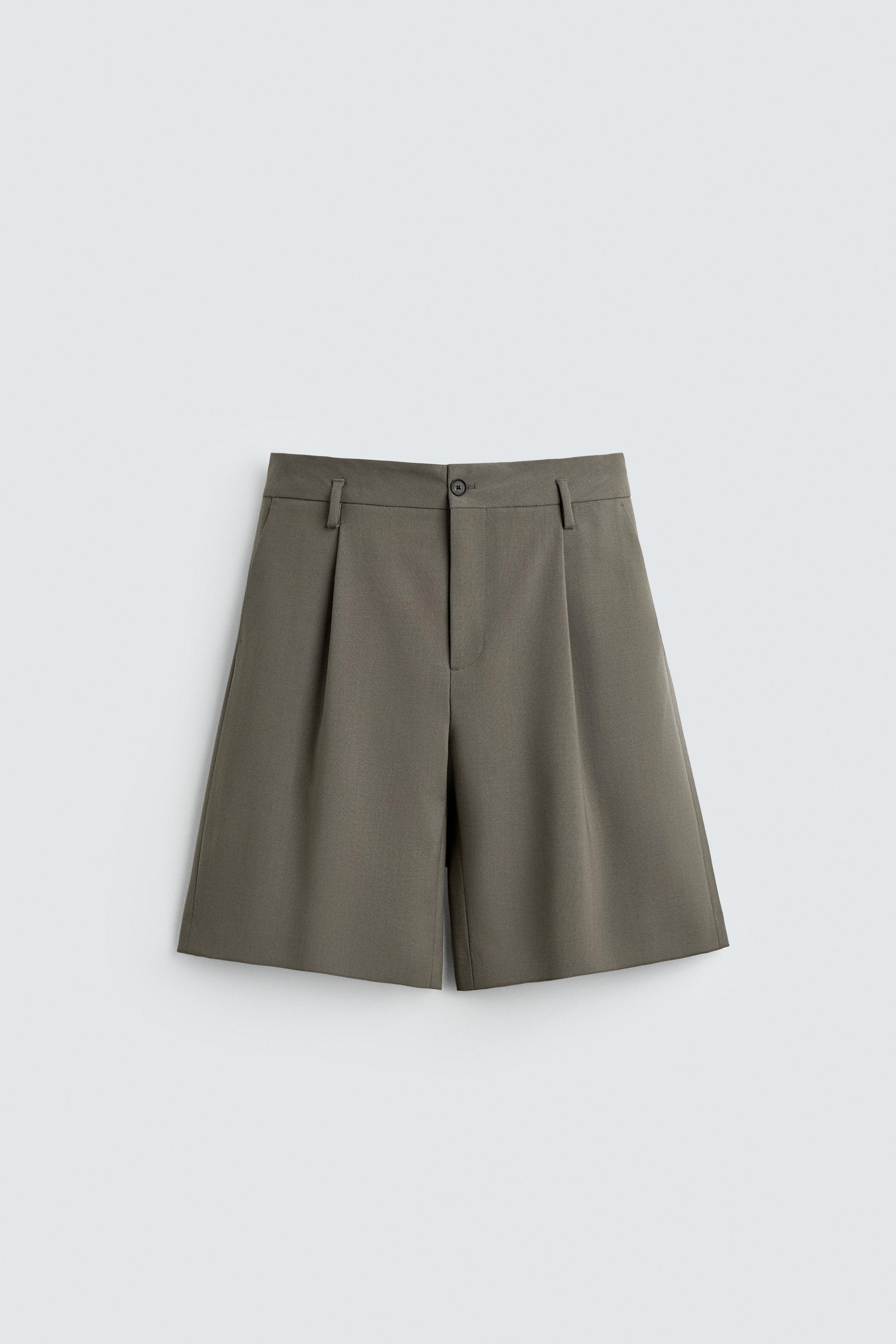 100% WOOL PLEATED SHORTS