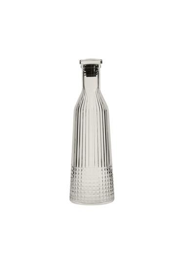 Zara RAISED DESIGN GLASS BOTTLE - Transparent