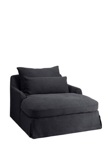 غلاف كتان للأريكة LOVESEAT 01 - MIDNIGHT BLUE الخاص بـ Zara