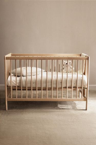 CLASSIC WOODEN COT - Light beige by Zara