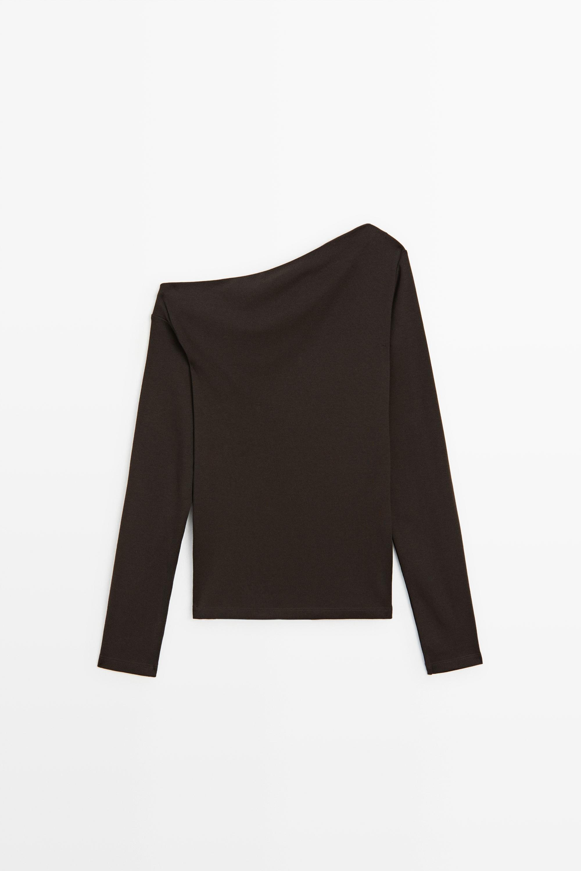 Draped shoulder detail T-shirt