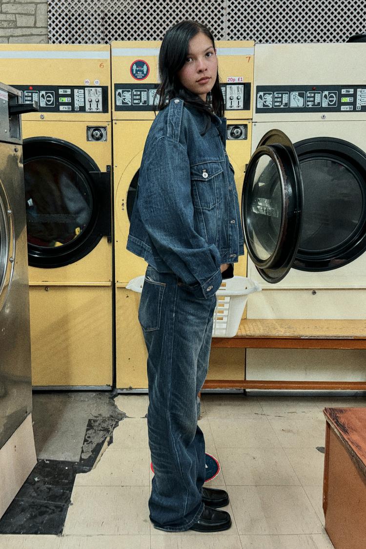 TRF TAB DENIM JACKET Navy blue ZARA United Kingdom