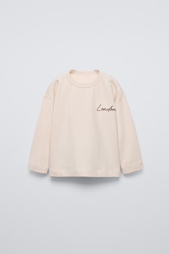 EMBROIDERED TSHIRT Ecru ZARA United States