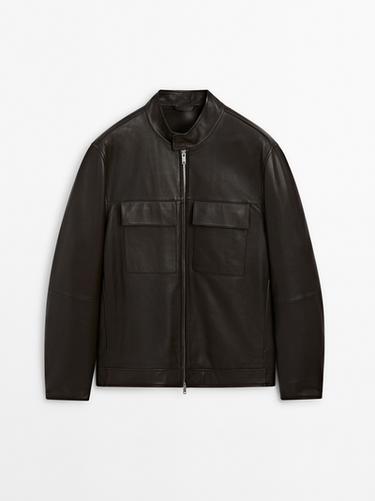 Zara Nappa leather jacket with pockets - Brown