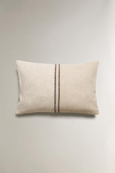 CUSHION COVER WITH LINES - Light beige by Zara - Image 0