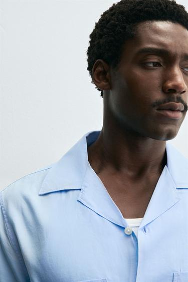 CHEMISE LYOCELL - LIN - Bleu ciel de Zara - Image 5