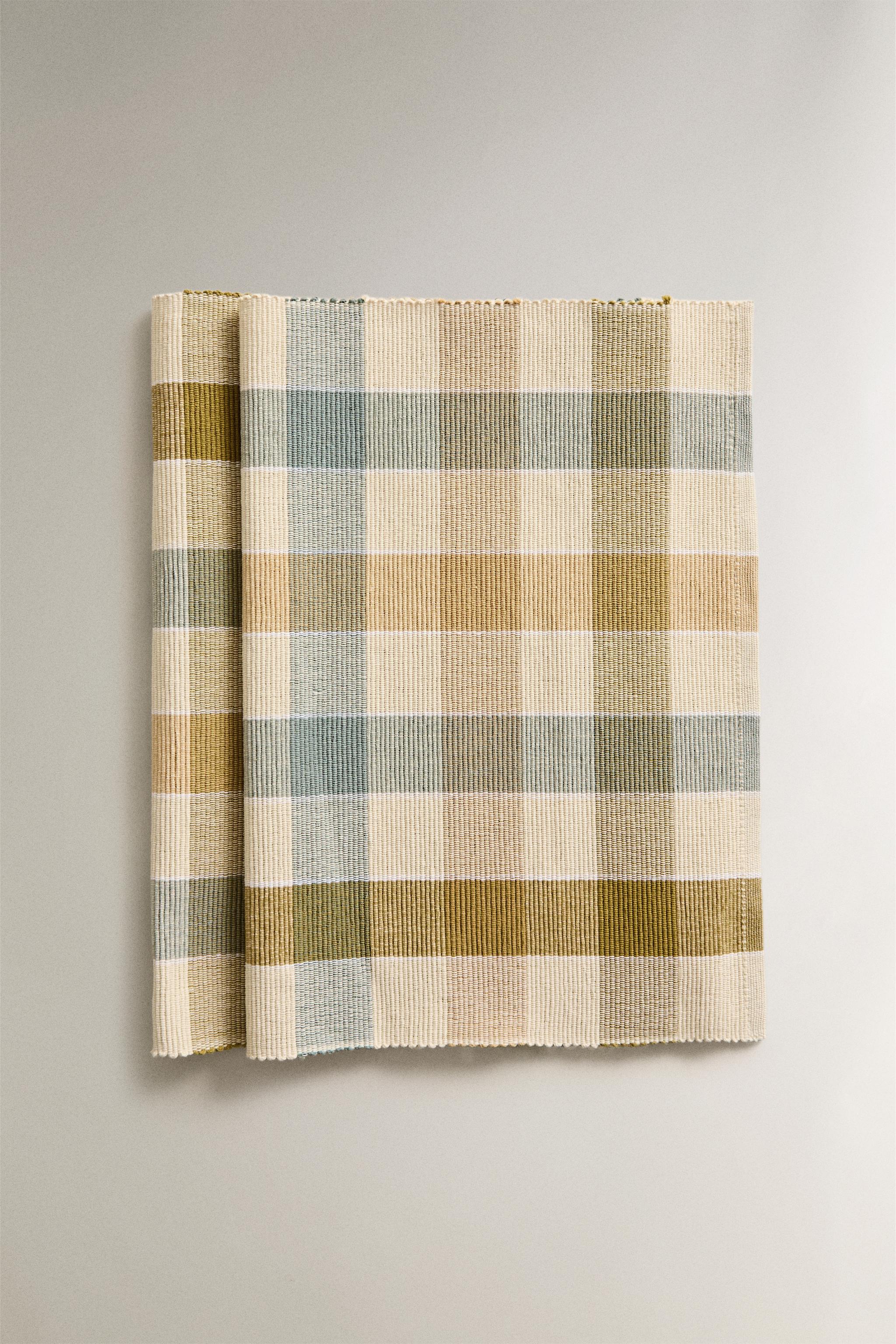 CHECK NEEDLECORD PLACEMAT - Blue | ZARA United States