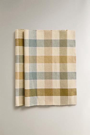 SET DE TABLE CÔTELÉ À CARREAUX - Bleu de Zara - Image 1