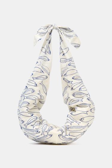 TASCHE MIT SCHLEIFEN UND ZEICHNUNGEN - Gebrochenes Weiß von Zara