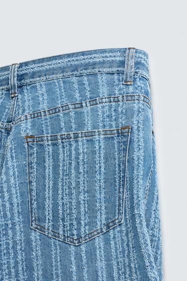 JEAN RAYURES TEXTURÉ - Bleu de Zara - Image 9