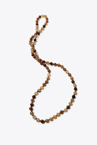COLLAR BOLAS PIEDRAS - Marrón de Zara