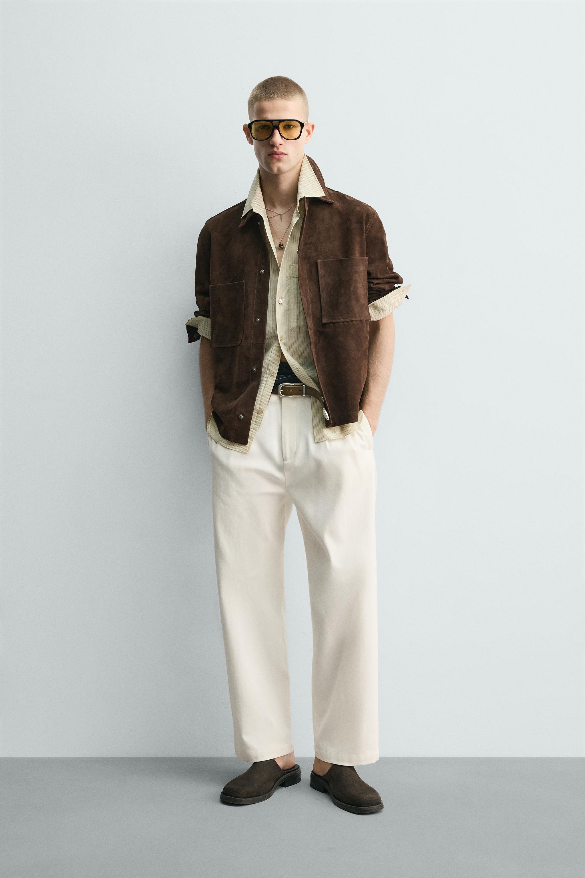 PANTALON CHINO COUPE AMPLE À PLIS