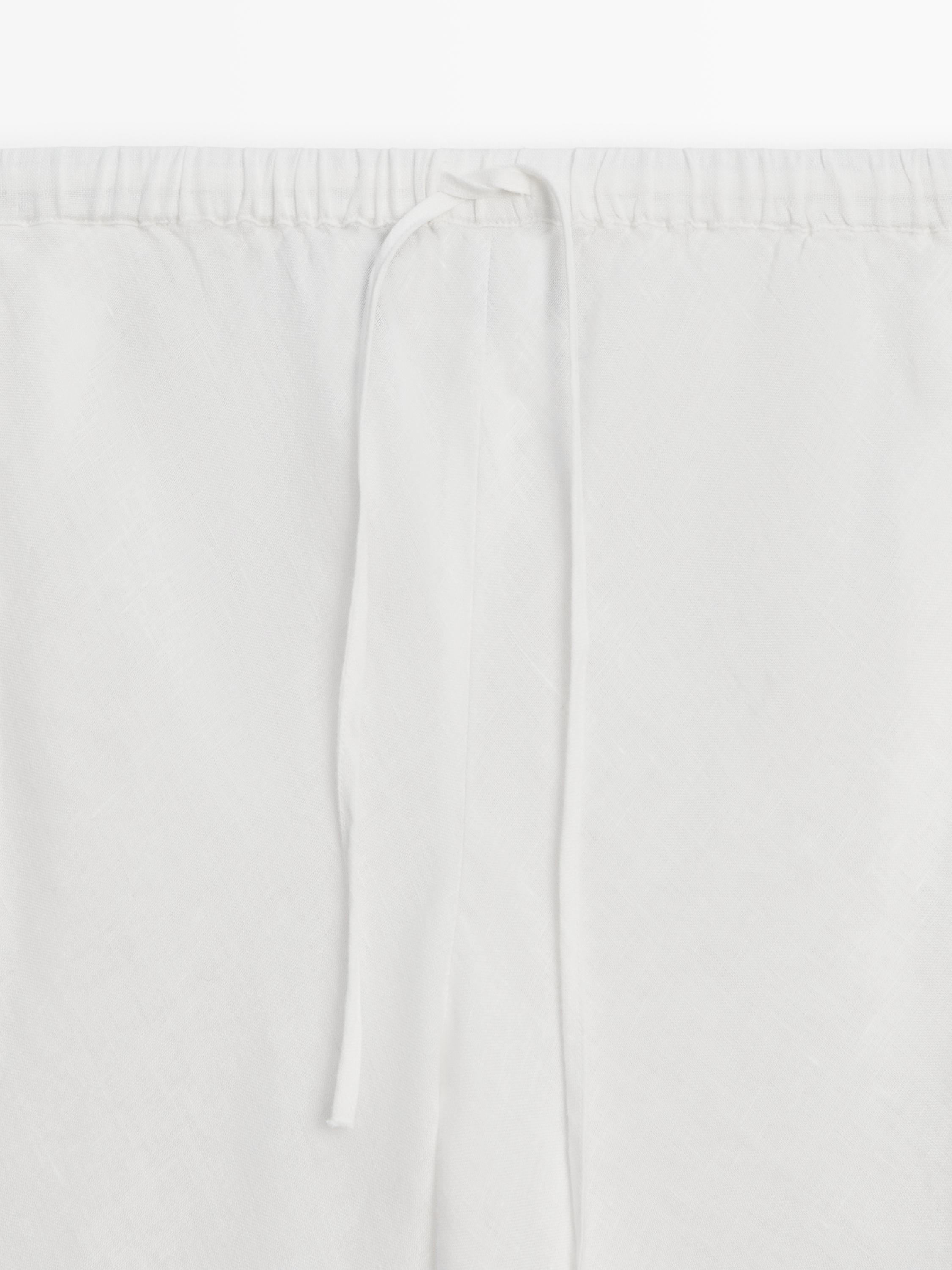100% linen trousers with elasticated waistband