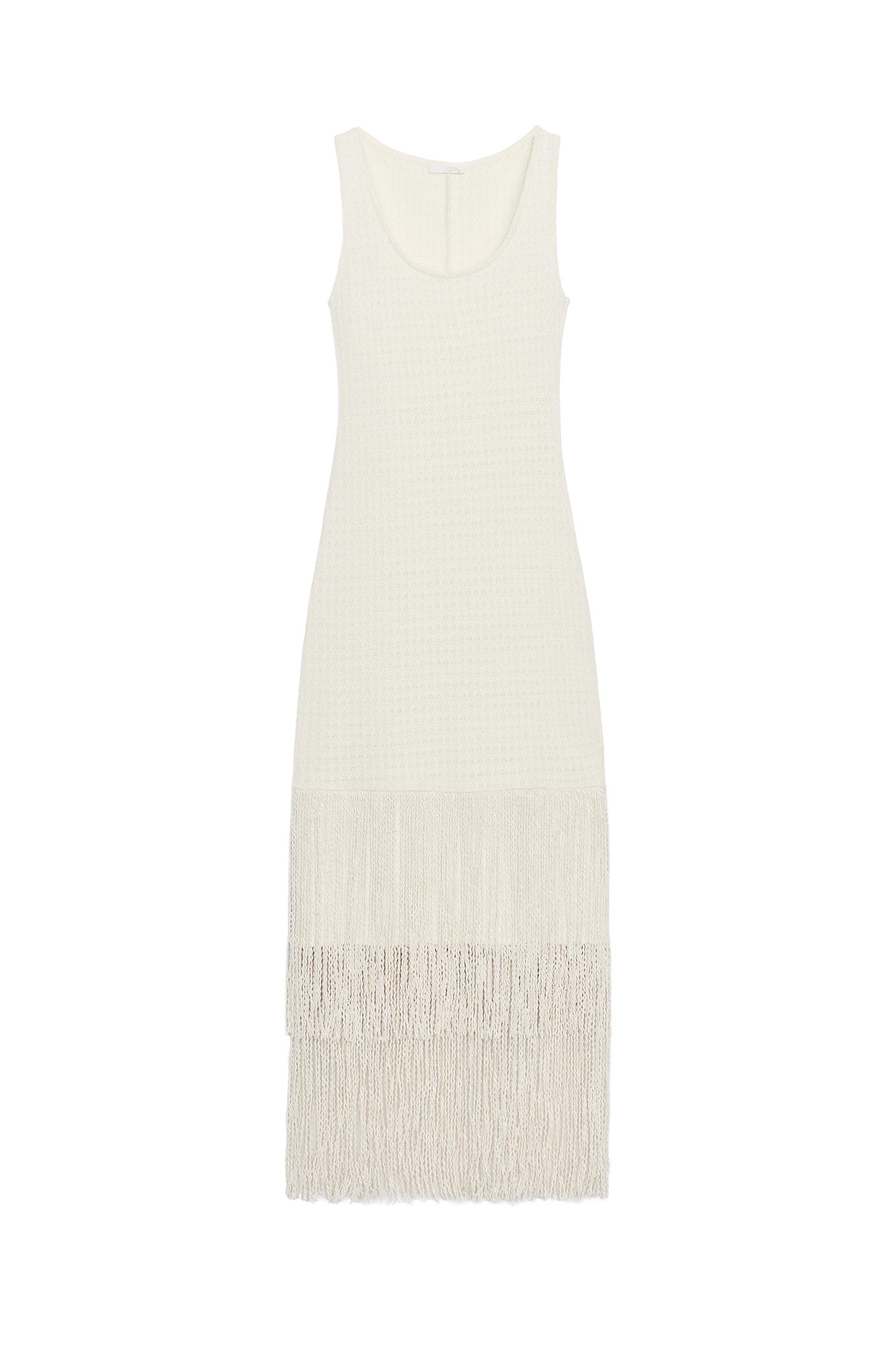 TEXTURED FRINGED DRESS - Ecru | ZARA United States TEXTURED FRINGED DRESS - Ecru | ZARA United States