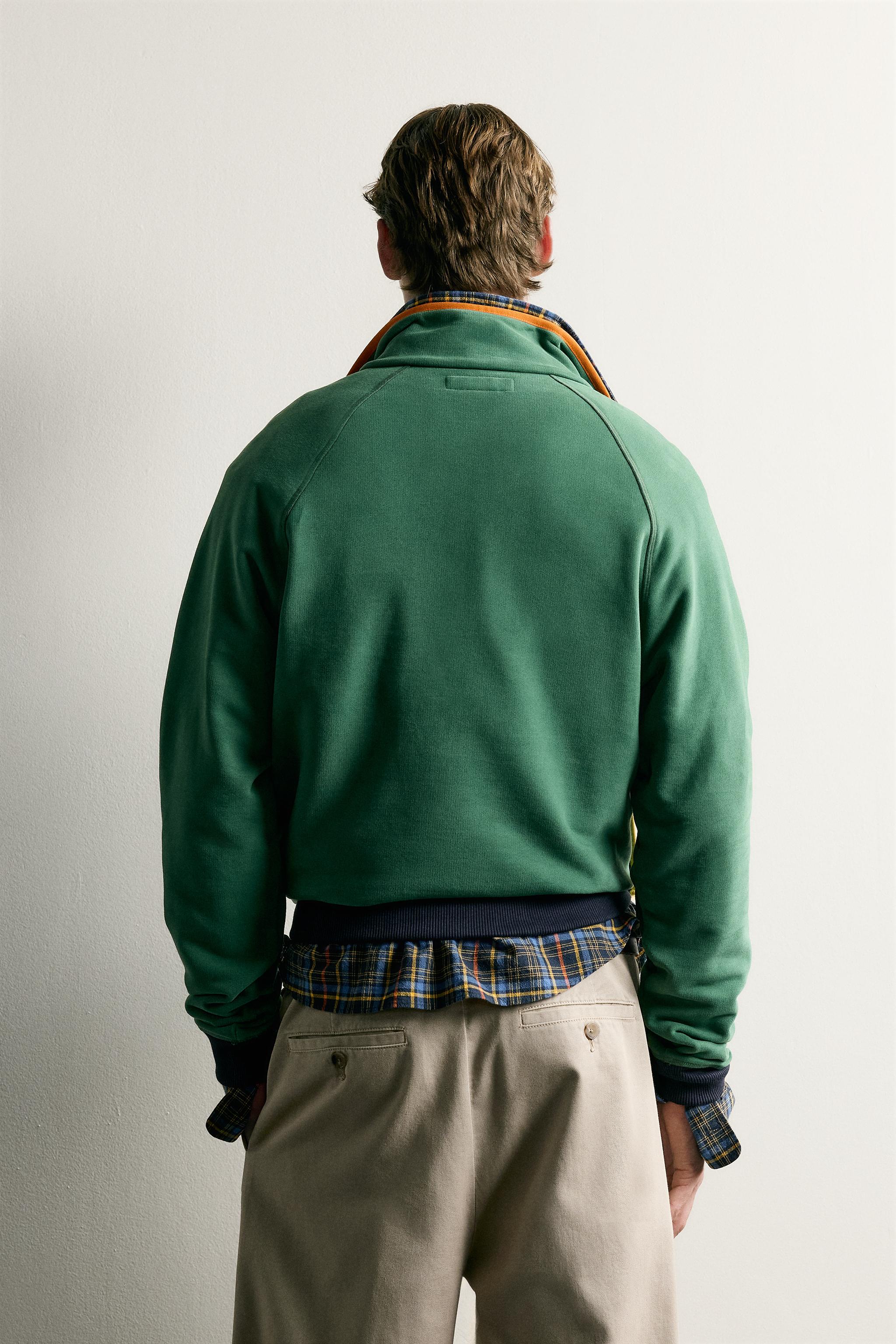 COLOR BLOCK QUARTER-ZIP SWEATSHIRT