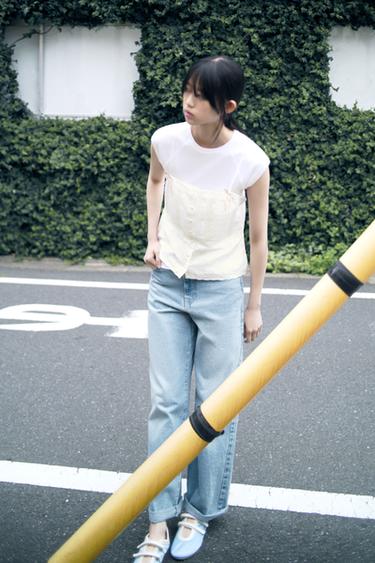 EMBROIDERED TOP WITH BOWS - Ecru by Zara