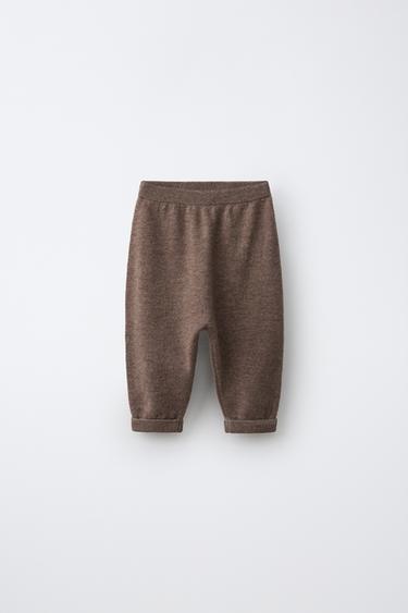 leggings with wool blend and cashmere - Brown de Zara