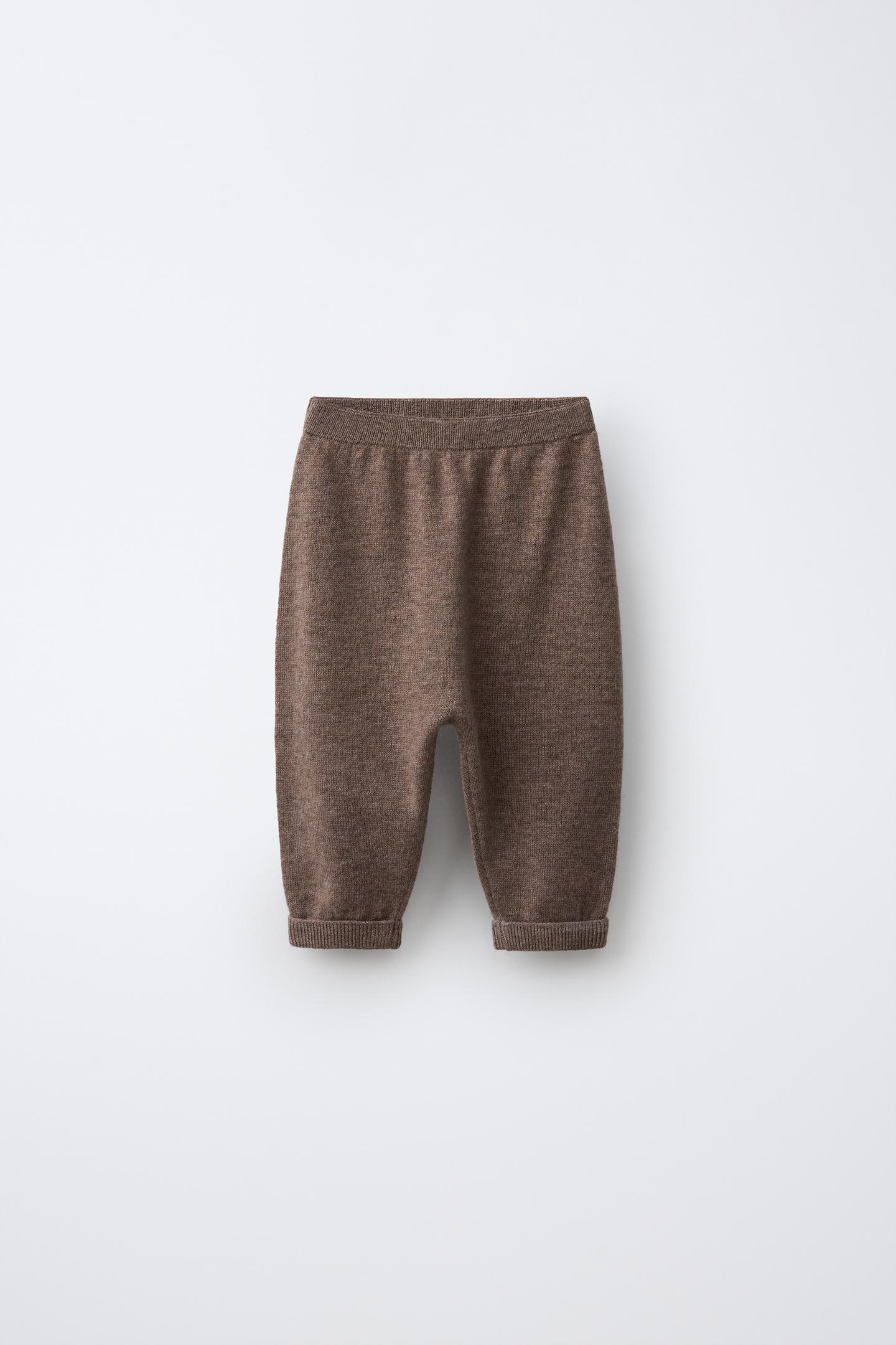 Детские леггинсы Zara Wool-Cashmere Blend Drop-Crotch, цвет: Коричневый — фото 1