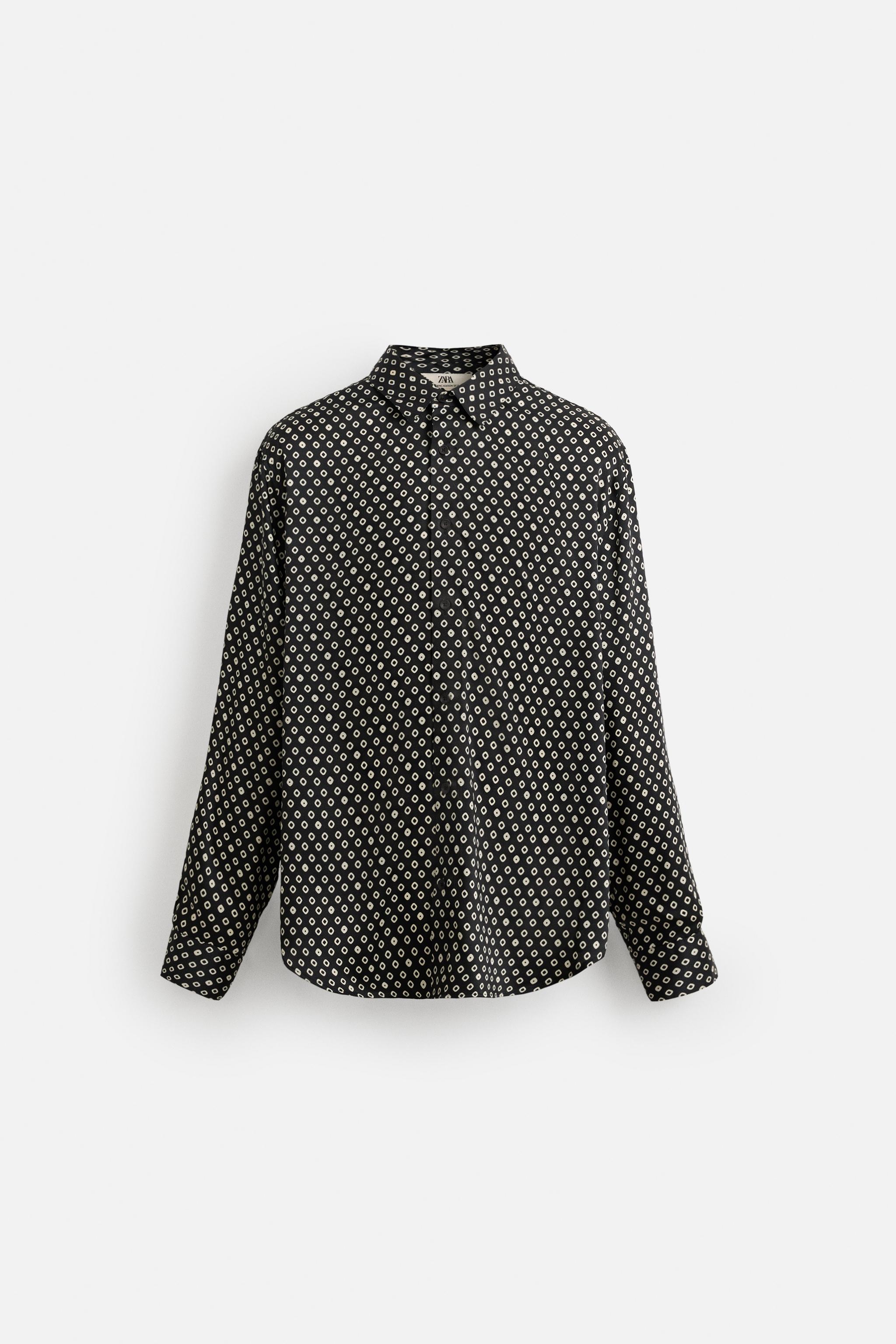 ZARA ジオメタリックプリント LIMITED EDITION セットアップ LIMITED EDITION ダメージ加工シャイニーセーター - ゴールド