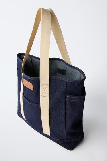 SAC SHOPPER EN DENIM - Bleu de Zara - Image 3