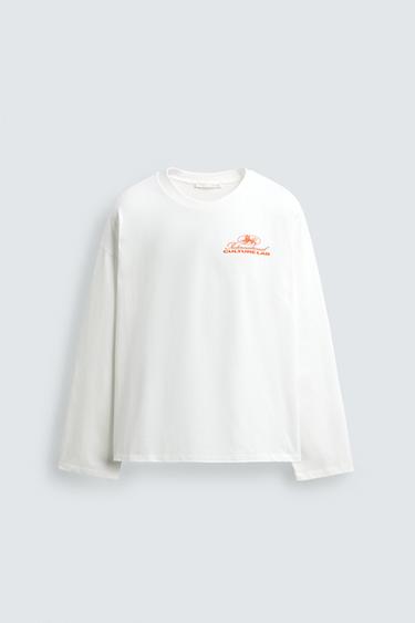 CONTRAST PRINT SLOGAN T-SHIRT - White by Zara