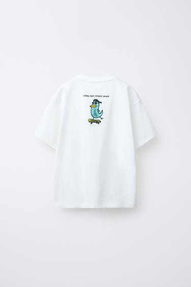 T-SHIRT À IMPRIMÉ GRAFFITI - Blanc de Zara - Image 1