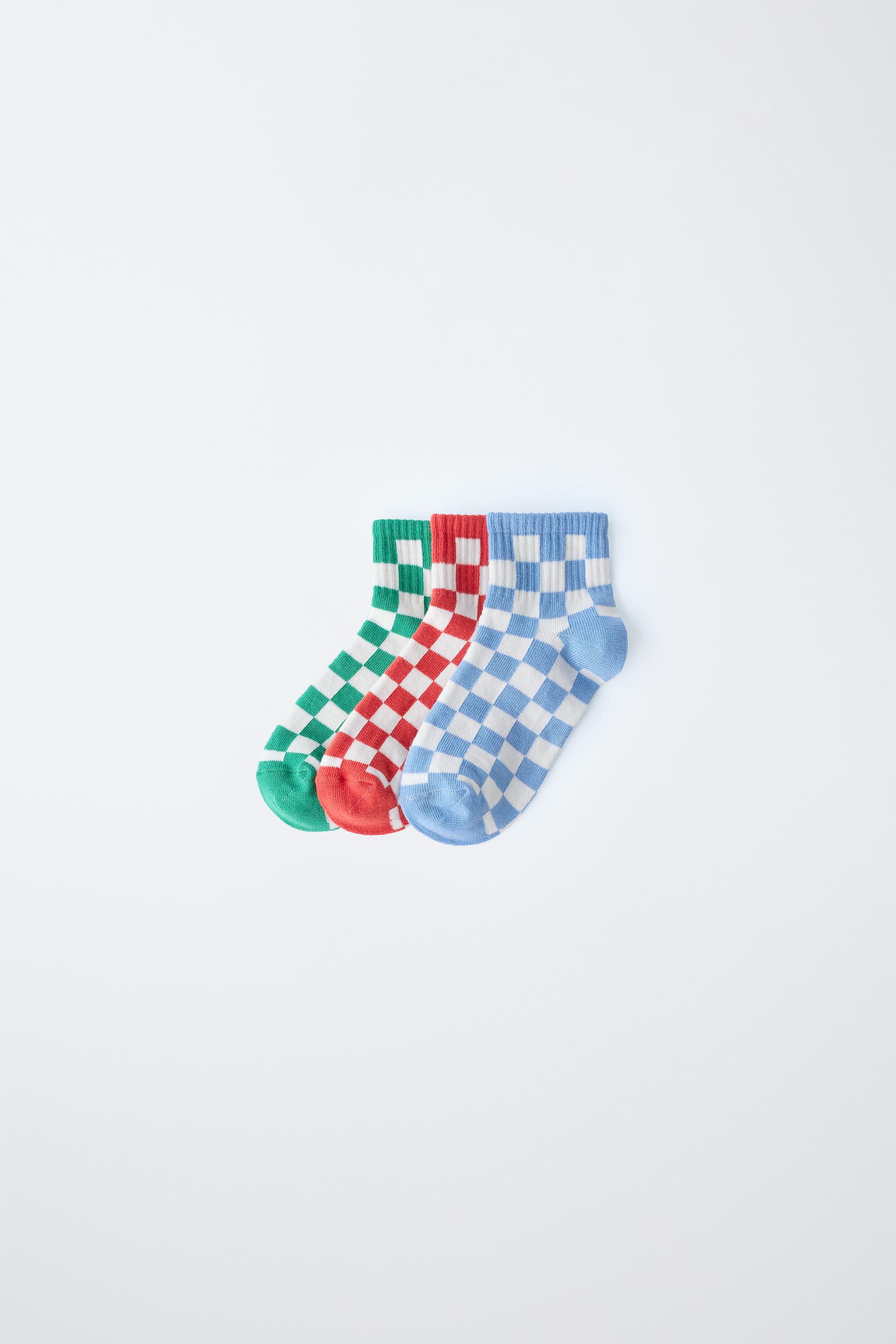 Носки THREE-PACK CHECKERED для детей — Zara