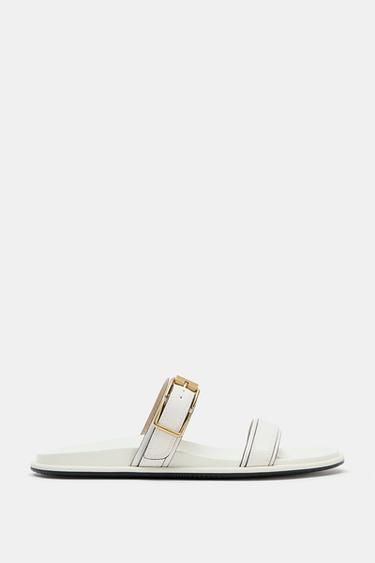 BUCKLED SANDALS - Ecru White by Zara