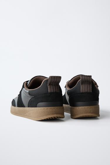 LEATHER SNEAKERS - Black by Zara