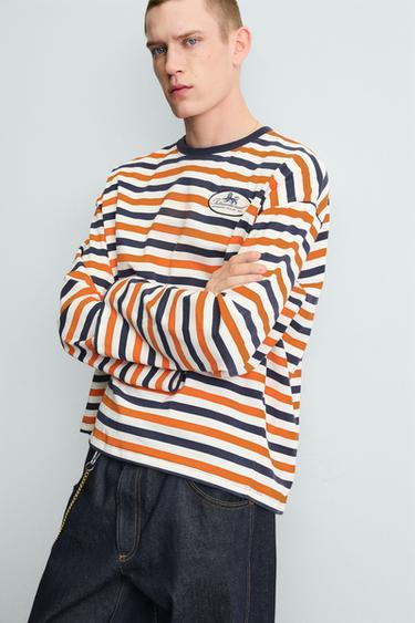 STRIPED JACQUARD PATCH T-SHIRT - striped by Zara - Image 5