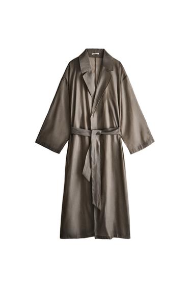 ROBE DE SEDA EM ORGANZA - Cinza / Torrado da Zara