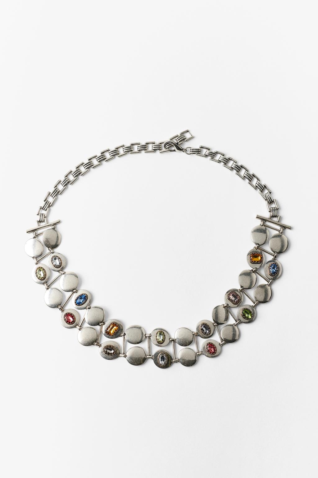 MULTI-COLOURED STONE METAL BELT