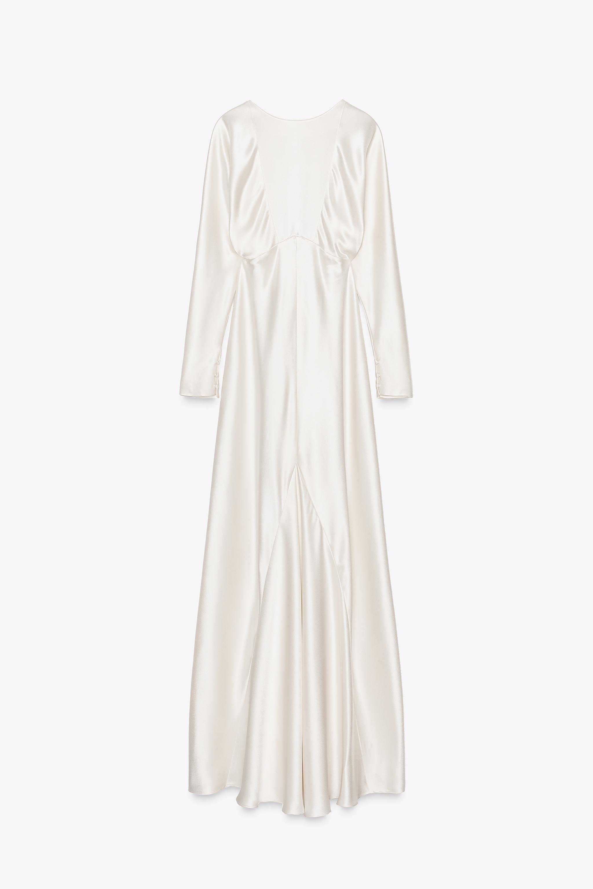 LIMITED EDITION SATIN EFFECT DRESS - Oyster-white | ZARA