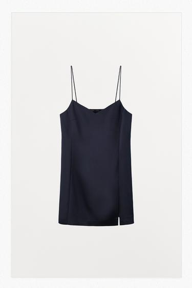 VESTIT MINI SETINAT - Blau / Marí de Zara