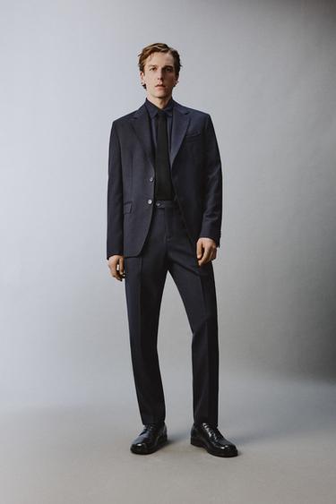 KOSTUUMBROEK 100% WOL - Marineblauw van Zara - Afbeelding 0