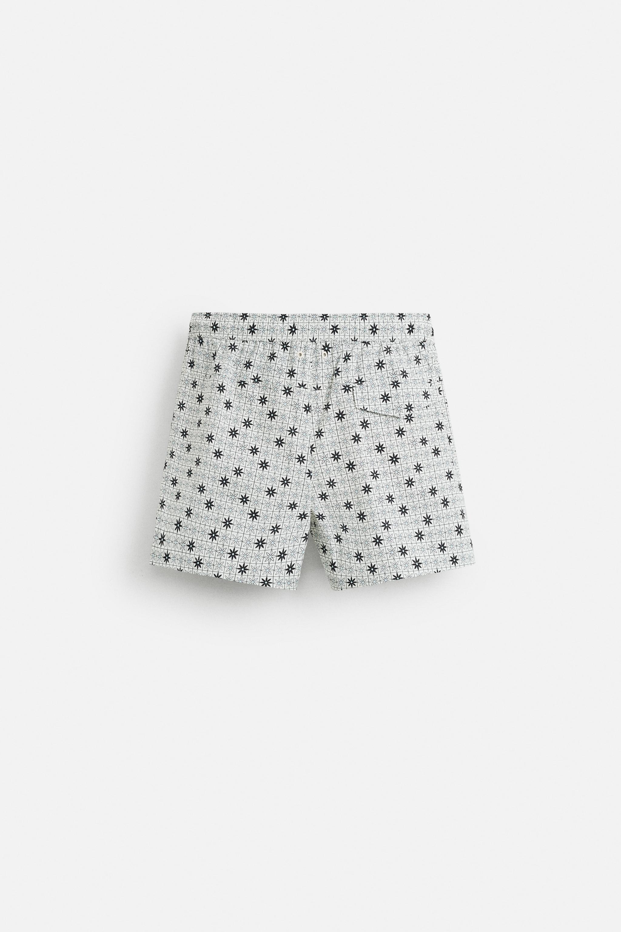 GEOMETRIC PRINT MID-LENGTH SWIMSUIT