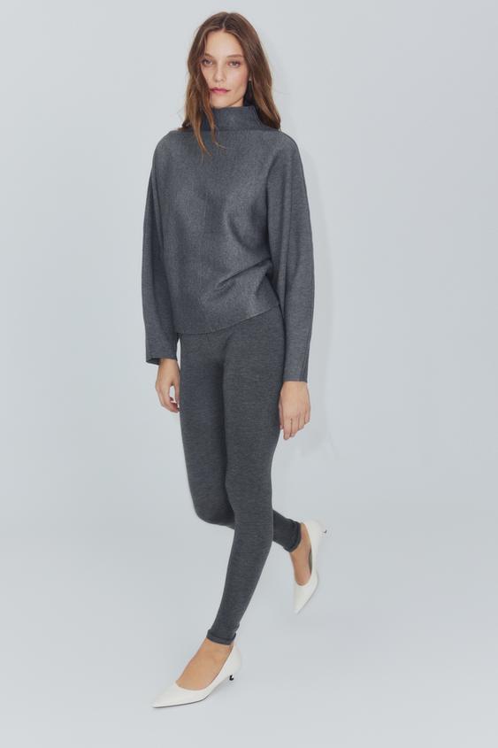 LEGGINGS DE MALHA - Cinzento-antracite da Zara - Imagem 0