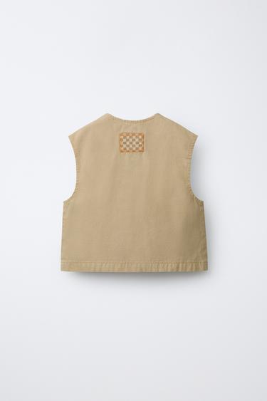 PATCH WAISTCOAT - Sand by Zara
