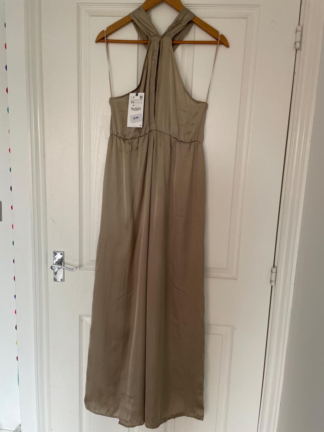 SATIN HALTERNECK JUMPSUIT - Image 3