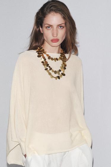 عقد شلال بلوحات معدنية - ذهبي الخاص بـ Zara - صورة 0