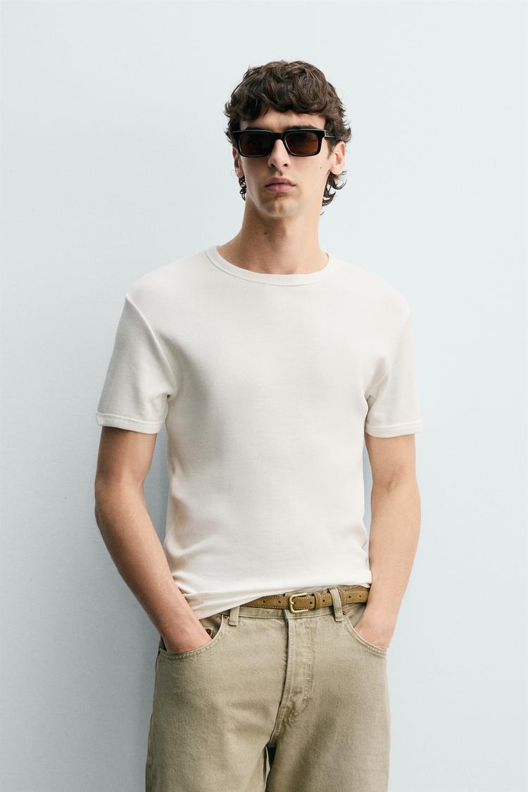 ZARA REGULAR FIT RIB T-SHIRT