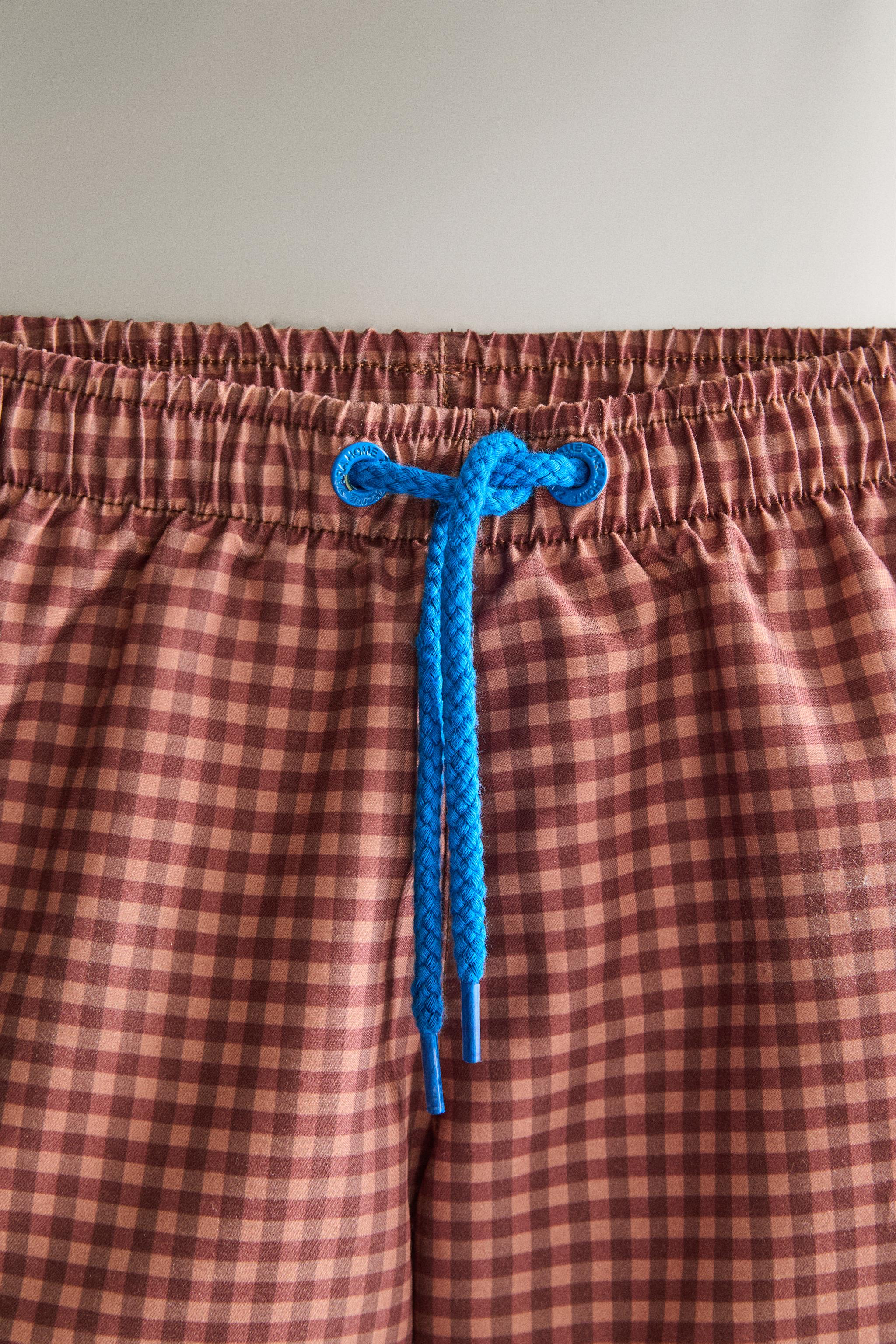 KIDS’ GINGHAM BEACH SWIMSUIT — Burgundy