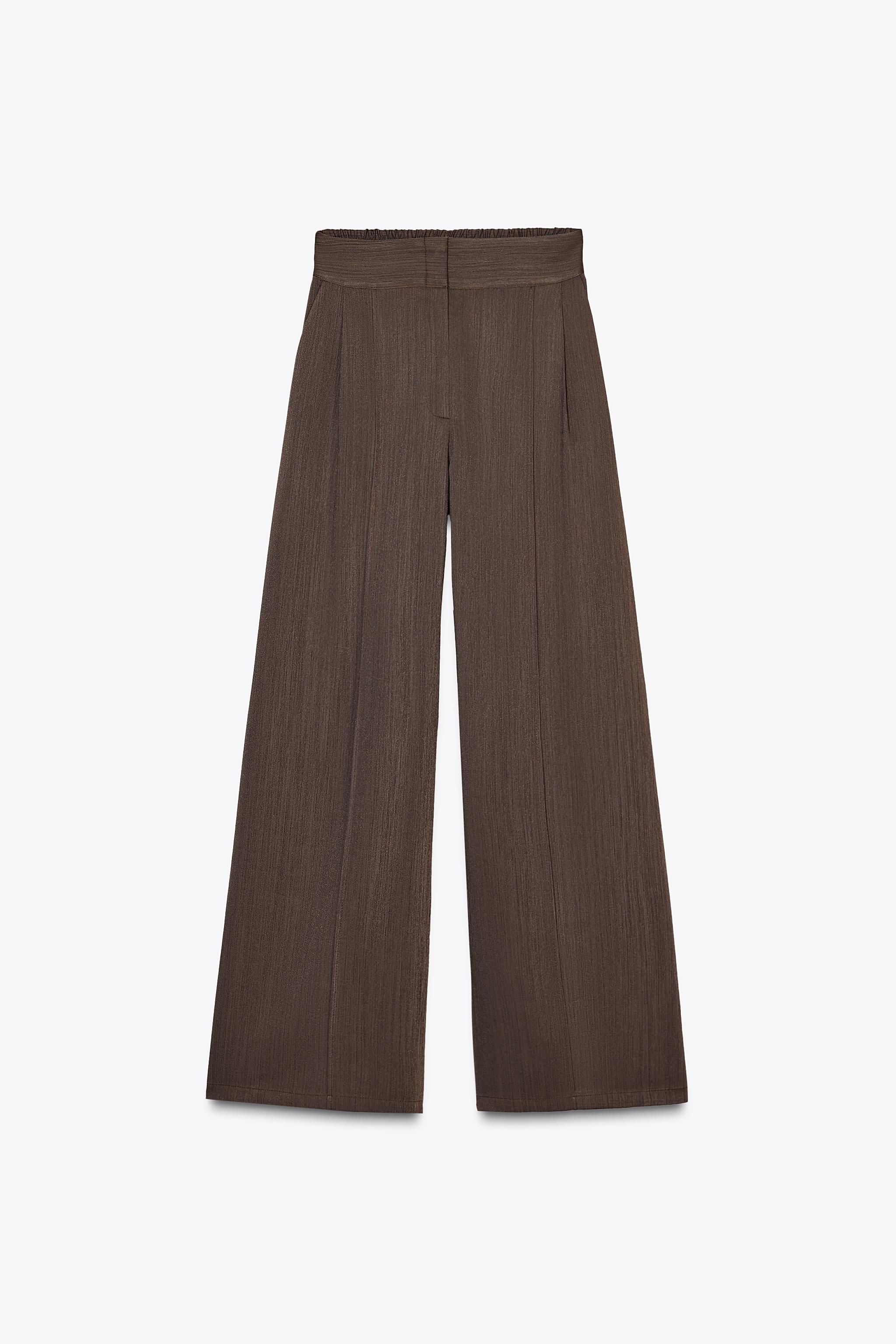 ☆ドイツ発*ZARA*新作*ダーツワイドレッグパンツ/ECRU☆ ZARA】ダーツ入りワイドレッグパンツ | 2125/727/721 (ZARA