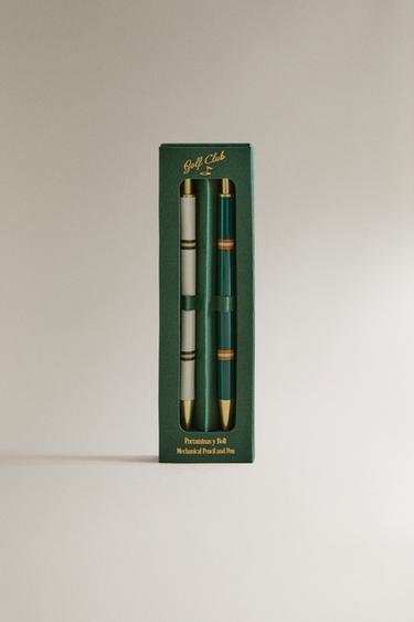 ENSEMBLE STYLO ET PORTE-MINE GOLF (PACK DE 2) - Écru / Vert de Zara - Image 4