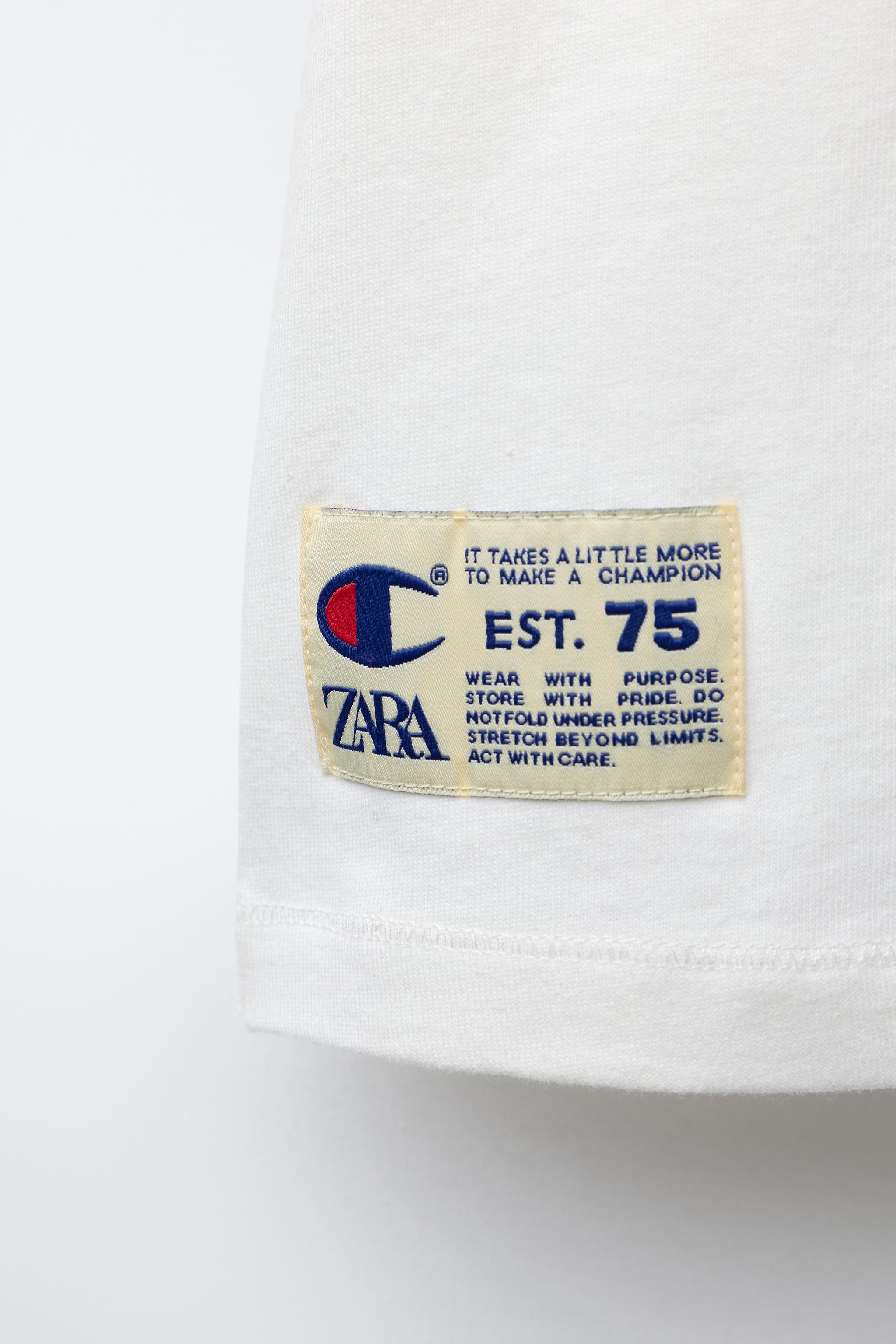 CHAMPION ® X ZARA PATCH T-SHIRT - White | ZARA United States