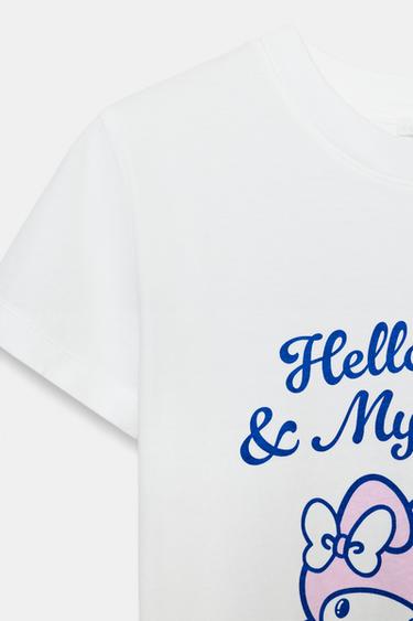 HELLO KITTY AND MY MELODY © SANRIO T-SHIRT - Ecru by Zara - Image 4