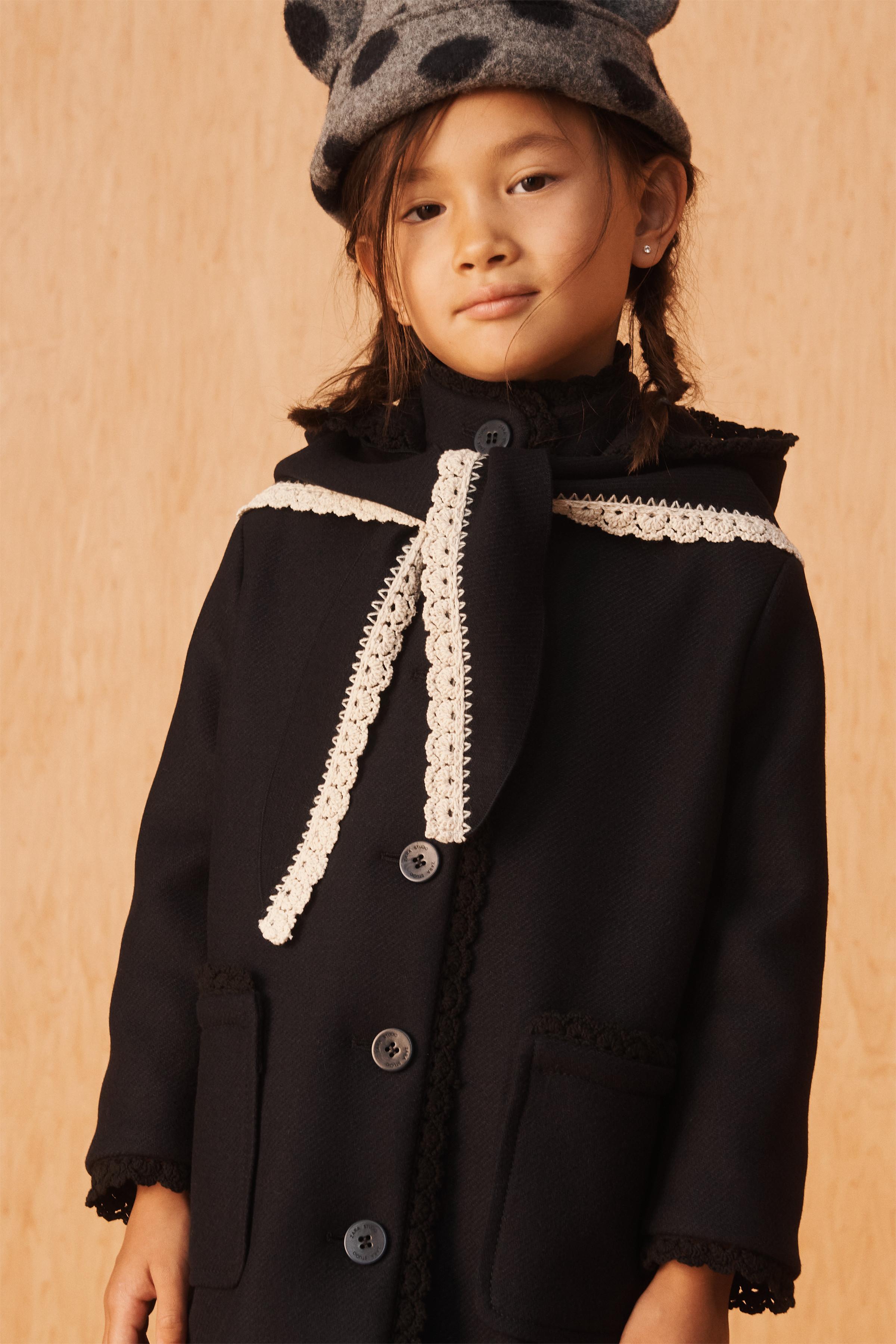 MANTEAU EN DRAP À CAPUCHE AMOVIBLE AVEC LAINE ÉDITION LIMITÉE
