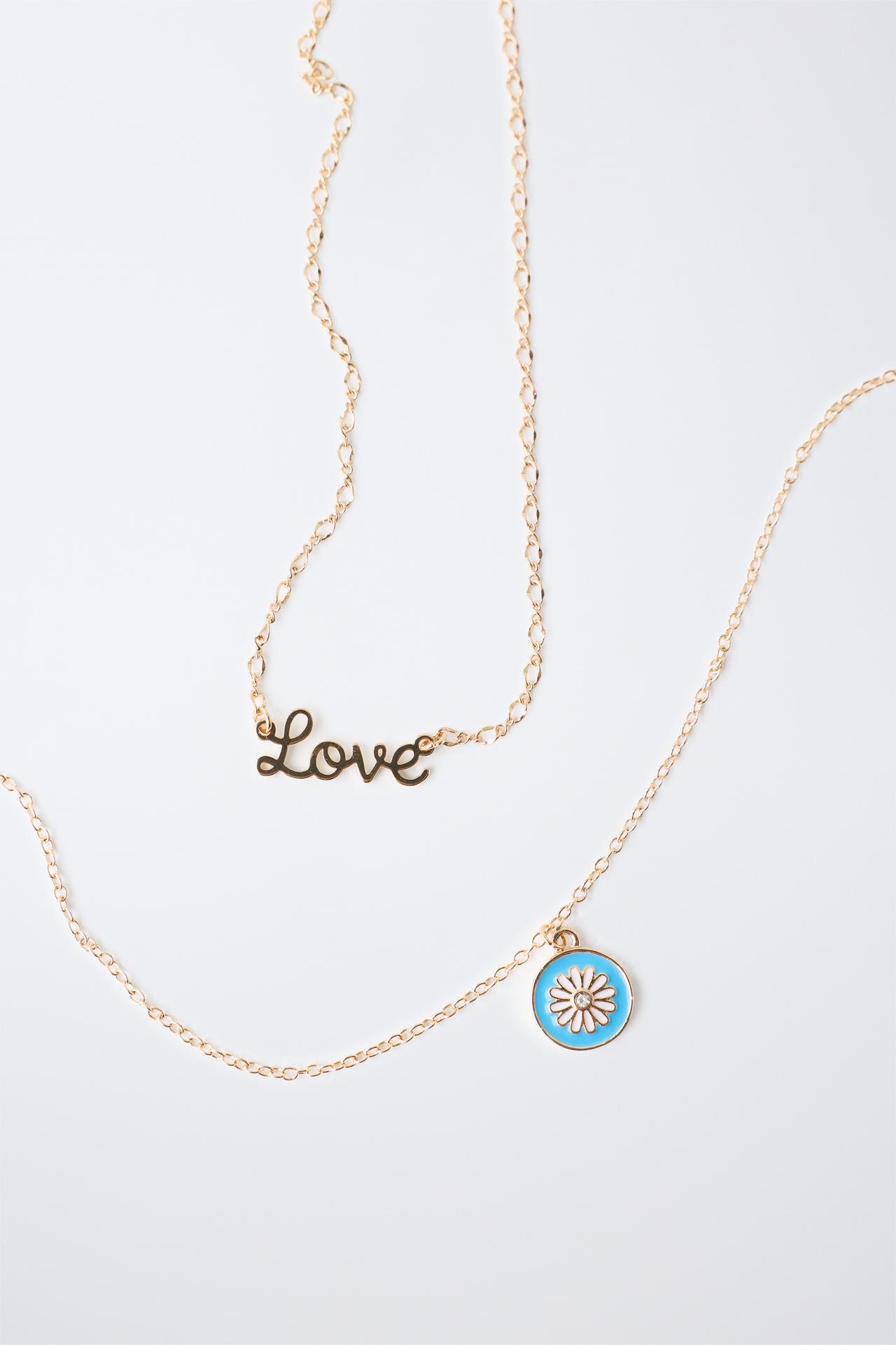 LOVE AND TAG NECKLACE 2-PACK — Golden